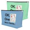 2Pcs Mahjong Lover Gift Mahjong Girls Makeup Bag Mahjong Player Gift Cosmetic Bag Retirement Gift Funny Gambling Gift for Women Grandma Mother Birthday Christmas Gift Travel Makeup Pouch (Blue,Green) view 1