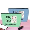 2Pcs Mahjong Lover Gift Mahjong Girls Makeup Bag Mahjong Player Gift Cosmetic Bag Retirement Gift Funny Gambling Gift for Women Grandma Mother Birthday Christmas Gift Travel Makeup Pouch (Blue,Green) view 4
