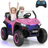 OLAKIDS 2 Seater Ride on Car for Kids, 12V UTV Kids' Electric Vehicles with Remote Control, Spring Suspension, Soft Start, Music Bluetooth FM, Battery Powered for Ages 3-8 (Bright Pink) view 1