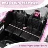OLAKIDS 2 Seater Ride on Car for Kids, 12V UTV Kids' Electric Vehicles with Remote Control, Spring Suspension, Soft Start, Music Bluetooth FM, Battery Powered for Ages 3-8 (Bright Pink) view 3