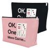 2Pcs Mahjong Lover Gift Mahjong Girls Makeup Bag Mahjong Player Gift Cosmetic Bag Retirement Gift Funny Gambling Gift for Women Grandma Mother Birthday Christmas Gift Travel Makeup Pouch (Black,Pink) view 1