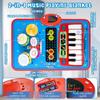 2-in-1 Musical Mat Toys for 1 2 3 4 5 Year Old, Piano Keyboard & Drum Set with 2 Drum Sticks, Early Educational Musical Learning Toys Birthday for 1 2 3 4 5 Year Old Boys & Girls, Blue view 2