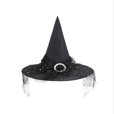 Century Star Kids Witch Hat Girls Lace Halloween Hat for kids Youth Teens Halloween Decorations Party Cosplay 1Pc Black Starlight S