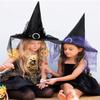 Century Star Kids Witch Hat Girls Lace Halloween Hat for kids Youth Teens Halloween Decorations Party Cosplay 1Pc Black Starlight S view 3
