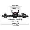 HYBDX RC CNC Aluminum Anodized Front and Rear Door Axle Kit Upgrade for 1/10 RC Crawler Car SCX10 II 90046 90047 (Black) view 2