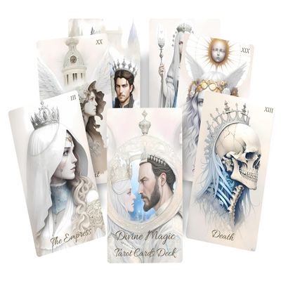Divine Magic Tarot Cards Deck. Royal Fantasy Fortune Telling and Divination Cards