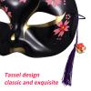 Toyvian Halloween Mask Set 2Pcs Japanese Mask Cosplay Half Face Cosplay Fox Cat Masquerade Festival Party Dress Up Accessories Black view 2