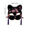 Toyvian Halloween Mask Set 2Pcs Japanese Mask Cosplay Half Face Cosplay Fox Cat Masquerade Festival Party Dress Up Accessories Black view 3