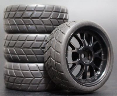 4pcs 1/10 RC Soft Rubber Touring Tire Tire Rim Modification Accessories (Color : 4)