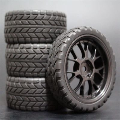 4pcs 1/10 RC Soft Rubber Touring Tire Tire Rim Modification Accessories (Color : 1)