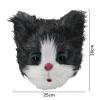 GREUS Halloween Full Face Cat Mask Realistic Plush Cat Costume Mask Animal Cosplay Masks for Men Women view 3