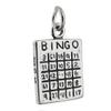 Bingo Card Charm - 925 Sterling Silver - Two-sided Game Night Numbers view 1