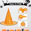 Zando Kids Halloween Witch Hat - For Girls & Boys, Star Print, Wizard Witch Party Decorations, Orange Hats view 3
