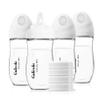 Gulicola Natural Glass Baby Bottle 8 oz for Breastfed Babies, Anti-Colic Baby Bottle Set with Medium Flow Nipple, 3 Months +, 4 Pack - White view 1