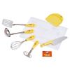 KAI KAI KITCHEN RC5064 Children's Knife, Intermediate Use, Giza Blade, Cutting Board, Ladle, Turner, Rattle, Masher, Scraper, Cookware, 7-Piece Set, Dishwasher Safe, Little Chef Club, Yellow, Made in view 1