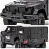 BDTCTK 1/36 Scale JLTV Armored Car Police Car Model, Zinc Alloy Die-Cast Pull Back Vehicles Kid Toys for Boy Girl Gift (Black) view 4