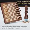 2 in 1 Magnetic Chess Set & Checkers Board Game, 15" Wooden Folding Chess Board with 2 Extra Queens, Portable Travel Chess Set with Pieces Storage Slots, Beginner Chess Board Game for Adults & Kids view 3