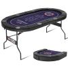 RAYKEEP Poker Table Foldable, 8 Player Folding Poker Tables w/Collapsible Legs, Casino Grade Felt, Padded Rails and Cup Holders, Portable Poker Table for Texas Holdem Poker and Blackjack, 71 Inch view 1