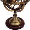 Antique Brass 11" Armillary Sphere Globe Astrolabe Zodiac Engraved Celestial Globe Wooden Base (GOLDEN & BROWN). view 4