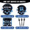 100 Pcs 13th Birthday Decorations for Boys Official Teen 13th Supplies Plates Napkins Forks Set Disposable Blue 13th Birthday Tableware Paper Plates Dinnerware for Kids Teenager Favors Serve 25 view 2