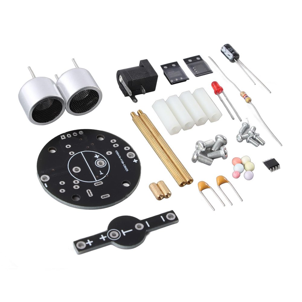Ultrasonic Suspension Kit, DC 12V 40KHZ Frequency Easy Operation DIY Levitation Learning Kit Stable Performance with Foam Balls for Electronic Experiment (Spare Parts)