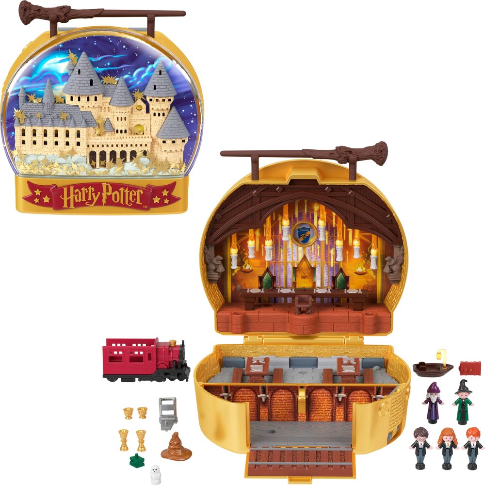 Polly Pocket Collector Playset, Harry Potter Compact with 5 Dolls and 11 Accessories