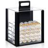 Hiboom 1 Pack Acrylic Poker Chip Case, 1000 Pcs Chips Capacity Chip Trays Set Including Carrier Acrylic Display Case and 10 Pcs Trays Racks Holder (Black) view 1