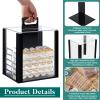 Hiboom 1 Pack Acrylic Poker Chip Case, 1000 Pcs Chips Capacity Chip Trays Set Including Carrier Acrylic Display Case and 10 Pcs Trays Racks Holder (Black) view 3