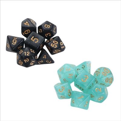14 Pcs Colorful Glitter DND Polyhedral Dice, Acrylic Dice Durable Dice for Table Games, Role Playing, Family Party Favor