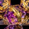 OUKELANWO Magic Lord Rings DND Dice Set with Box, 7Pcs Resin LOTR D&D Dice Set for Role Playing Game, Purple Gold Dungeons Dragons D and D Sharp Edge Dice D20 D12 D10 D8 D6 D4 view 3