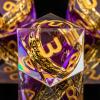 OUKELANWO Magic Lord Rings DND Dice Set with Box, 7Pcs Resin LOTR D&D Dice Set for Role Playing Game, Purple Gold Dungeons Dragons D and D Sharp Edge Dice D20 D12 D10 D8 D6 D4 view 4