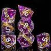 OUKELANWO Magic Lord Rings DND Dice Set with Box, 7Pcs Resin LOTR D&D Dice Set for Role Playing Game, Purple Dungeons Dragons D and D Sharp Edge Dice D20 D12 D10 D8 D6 D4 view 2