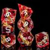 OUKELANWO Magic Lord Rings DND Dice Set with Box, 7Pcs Resin LOTR D&D Dice Set for Role Playing Game, Red Dungeons Dragons D and D Sharp Edge Dice D20 D12 D10 D8 D6 D4 view 2