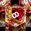 OUKELANWO Magic Lord Rings DND Dice Set with Box, 7Pcs Resin LOTR D&D Dice Set for Role Playing Game, Red Dungeons Dragons D and D Sharp Edge Dice D20 D12 D10 D8 D6 D4 view 4