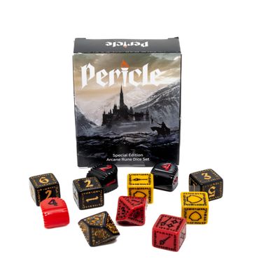 Pericle | Arcane Rune Dice | Tabletop RPG Accessory | Cuboid D4 Dice