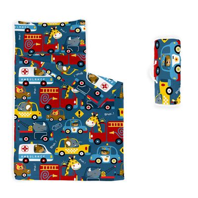 Datura home Nap Mat -Animal Cars Sleeping Bag with Removable Pillow - Daycare and Sleepovers Preschool Kindergarten Bedding Set for Kids Toddler Boys Girls(Animal Standard)