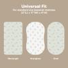 2-Pack Baby Bassinet Sheets Girl, Boy - 33x17 Viscose Derived from Bamboo Bedside Mattress Fitted Bassinet Sheets, Compatible with Halo Bassinest Swivel Sleeper, Baby Delight, Graco (Elly) view 3