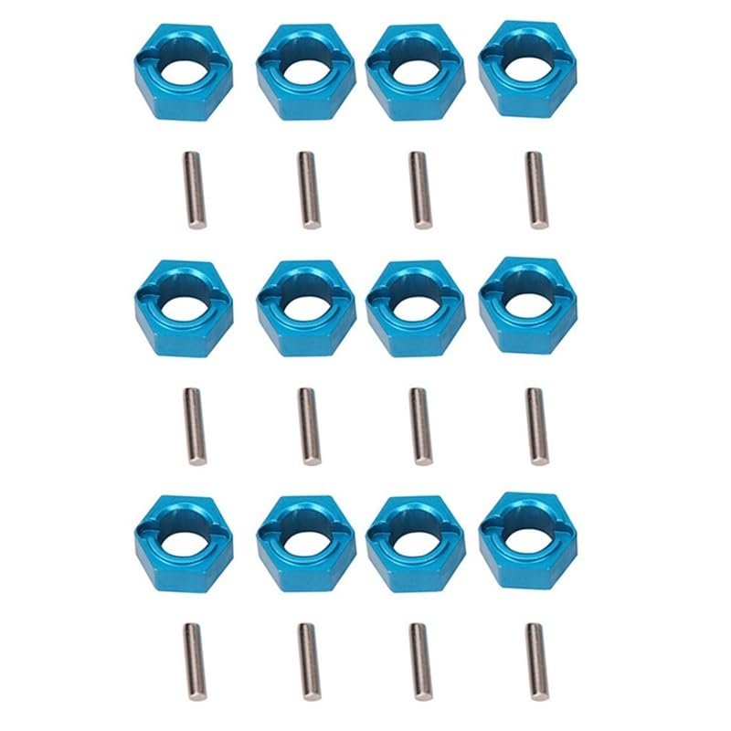 12X A949-11 Aluminum Hexagon Wheel Hex Seat Mount Hub Pins 7Mm Upgrade Parts for Wltoys 1/18 A949 A959 A969 A979 K929