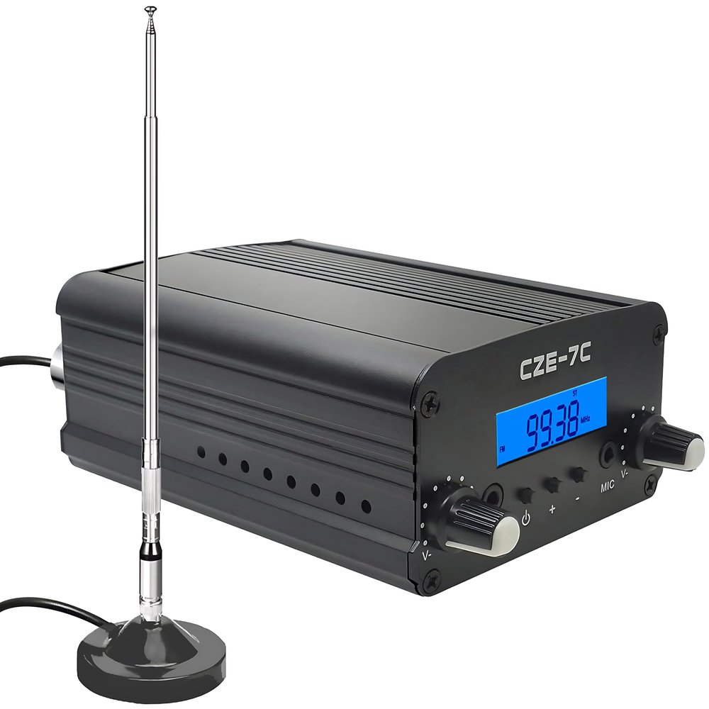 1000 Meters FM Transmitter,FCC Certified 1/7W Long Range FM Broadcast Transmitter for Drive-in Movie, Church Parking Lot, Lights Fireworks Show,Fireworks Display,School, Supermarket Events