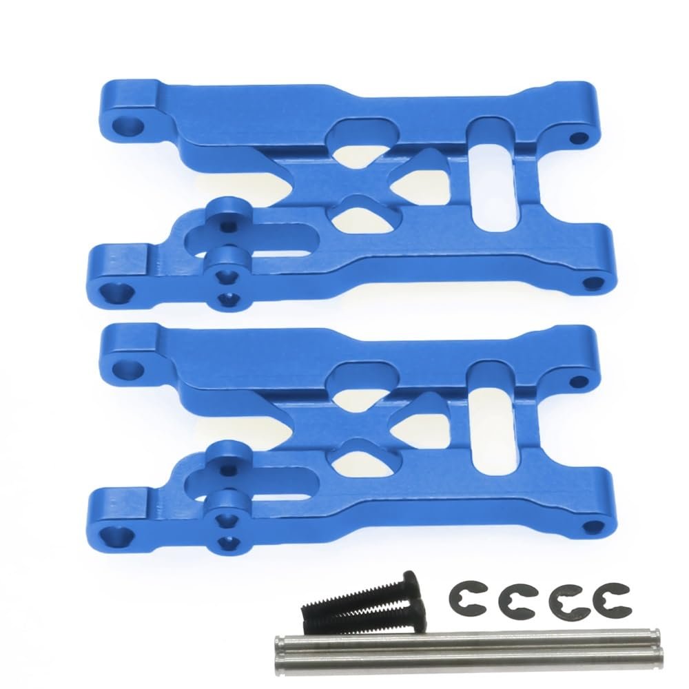 Alloy front suspension arm A-arm for rc hobby model car 1-12 Wltoys 12429 desert buggy parts (Color : Blue)