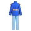Boy Prince Charming Kids King Knight Medieval Royal Prince Outfit Gold Crown Boys Colonial Party Birthday Christmas Light Blue + Scepter 8-10 Years view 4
