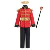 Boy Prince Charming Kids King Knight Medieval Royal Prince Outfit Gold Crown Boys Colonial Party Birthday Christmas Red + Black Scepter 10-12Y view 1