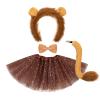 4 Pcs Lion Costume Set Animal Ears Headband Tail Bowtie Tutu Skirt for Girls Kids Halloween Cosplay Party Dress Up view 1