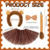 4 Pcs Lion Costume Set Animal Ears Headband Tail Bowtie Tutu Skirt for Girls Kids Halloween Cosplay Party Dress Up view 4
