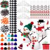 Liliful 30 Pack 1081 Pcs Christmas Snowman DIY Craft Kits Build a Snowman Crafts Accessories for Winter Parties Christmas Stuffers Xmas Gift(Clay) view 1