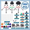 Liliful 30 Pack 1081 Pcs Christmas Snowman DIY Craft Kits Build a Snowman Crafts Accessories for Winter Parties Christmas Stuffers Xmas Gift(Clay) view 2