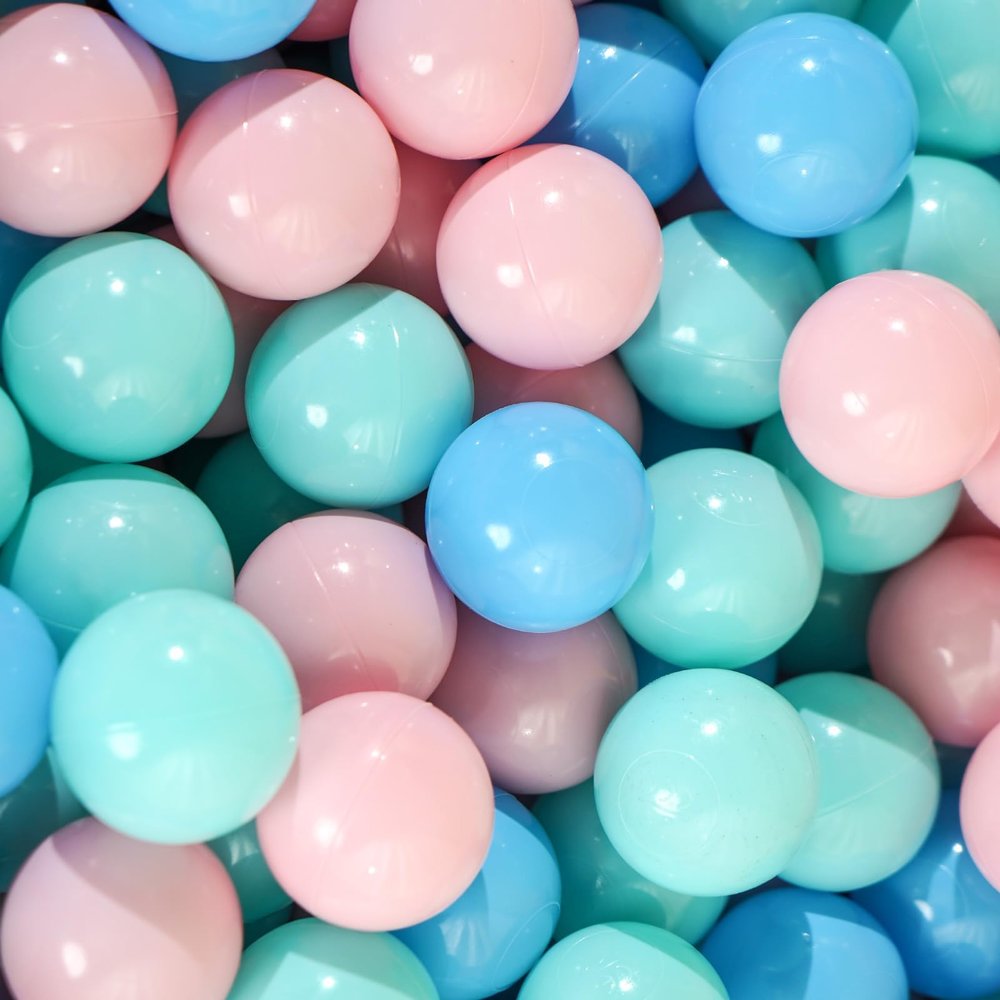 Heopeis Ball Pit Balls for Toddlers Ball Pit, Play Tent, Non-Toxic Phthalate Free BPA Free Crush Proof Plastic Ball, Play Balls Birthday Parties in Reusable Storage Bag