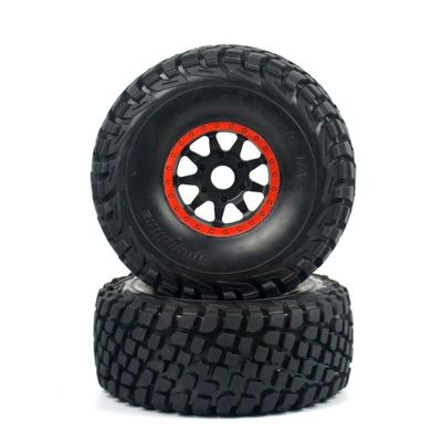 1/8 Mojave Short-Course Truck Tire Tires Wheel FS Desert Truck Off-Road Buggy 17MM Adapter Wearable 336184 RC Model Car (Color : Red 2pcs)