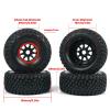 1/8 Mojave Short-Course Truck Tire Tires Wheel FS Desert Truck Off-Road Buggy 17MM Adapter Wearable 336184 RC Model Car (Color : Red 2pcs) view 2