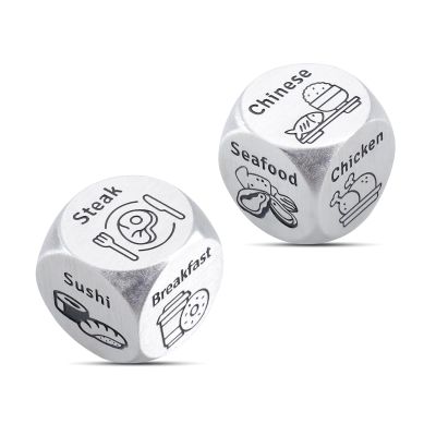 2PCS Food Decision Dice Wife Valentines Gifts for Her Him Boyfriend Girlfriend Couple Gifts for Women Men Christmas Exchange Game Decider for Husband Wife Valentines White Elephant